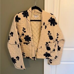 Next Tan and Navy Floral Utility Jacket